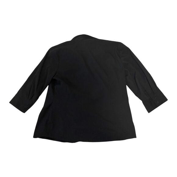 Style&Co Collared Button Down Shirt - LP Large Petite - Black Fitted 3/4 Sleeves - Picture 2 of 8